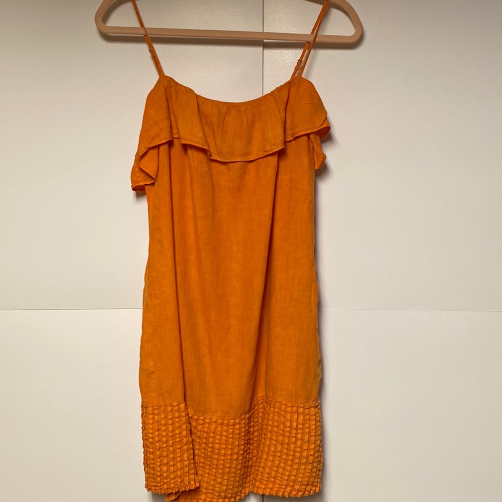 Hobo Ruffles Calypso Spaghetti Strap Linen Dress size 6